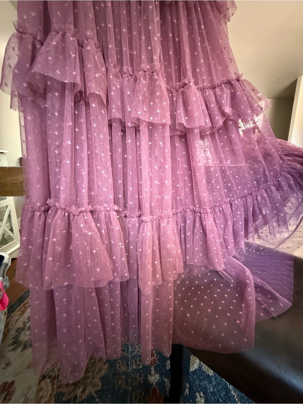 Ivy City Co Red Tiered Tulle Dress with Embellished Bodice - Picture 6 of 8